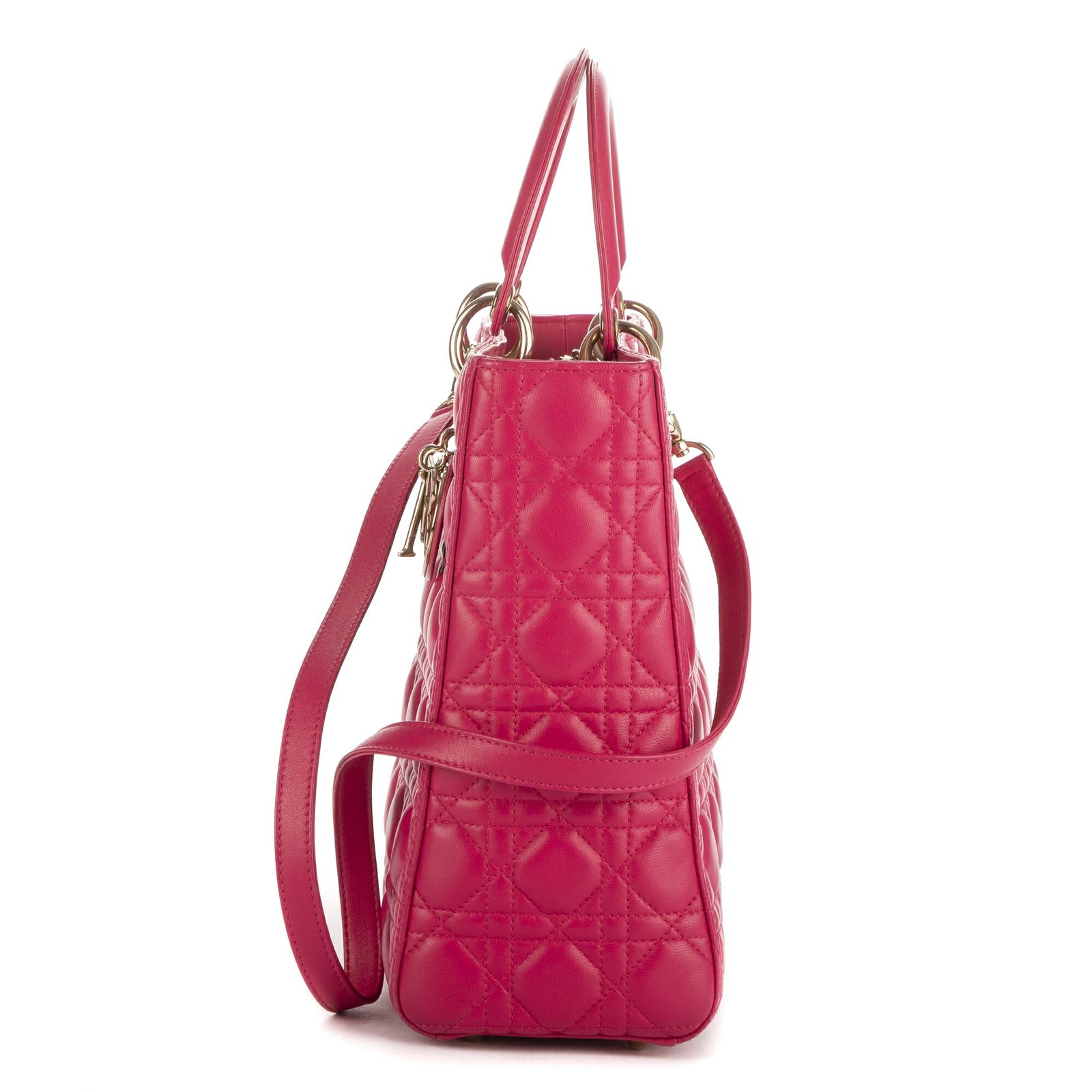 ディオール ジップピンクカナゲッドレザーA