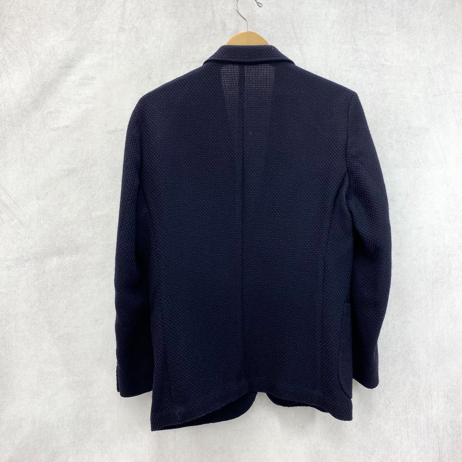 美品★UNITED ARROWS シルク テーラードジャケット ネイビー 46 美品☆UNITED ARROWS シルク テーラードジャケット ネイビー 46
