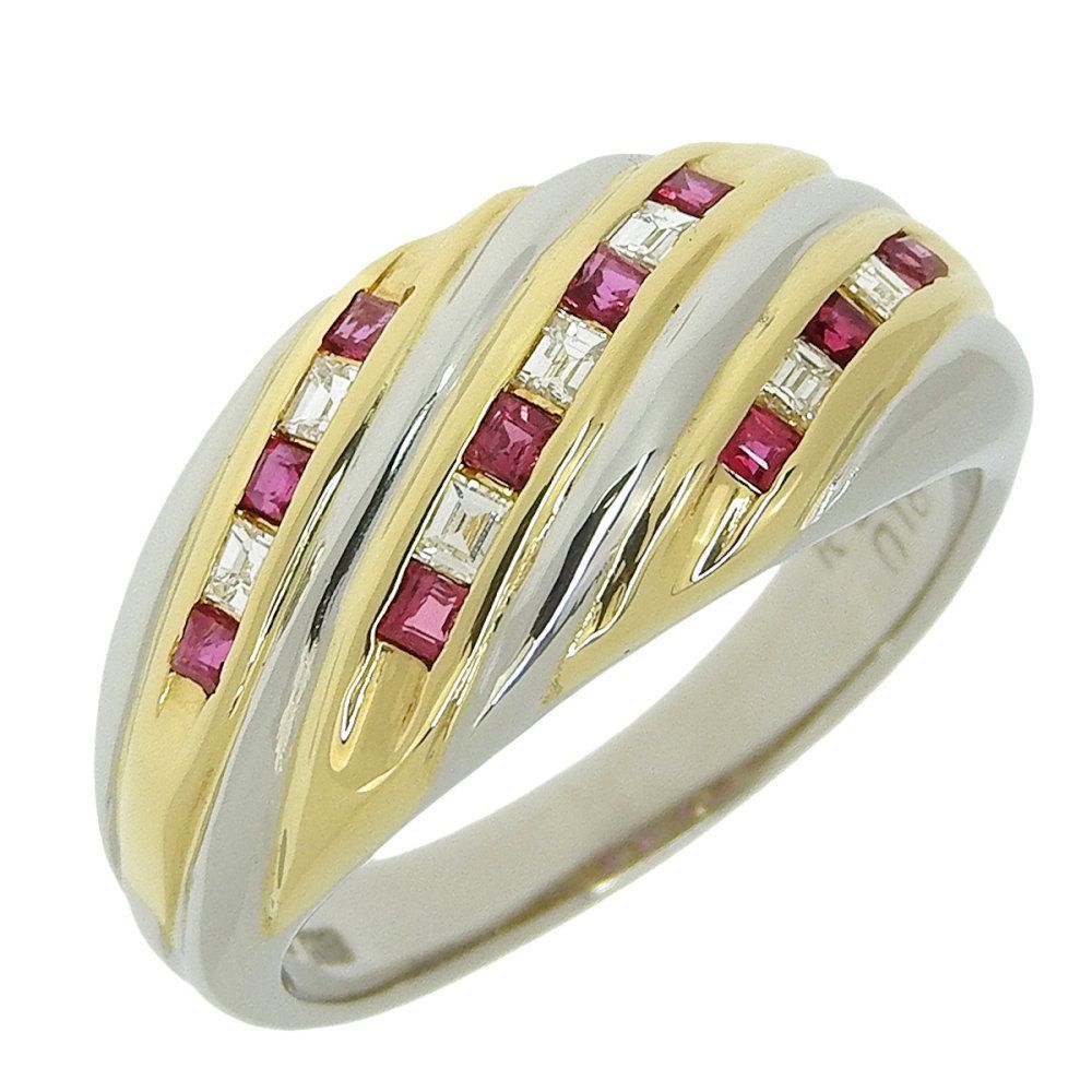 天然ルビーとダイヤのコンビリングK18Yg / Pt900 楽天市場】【返品OK