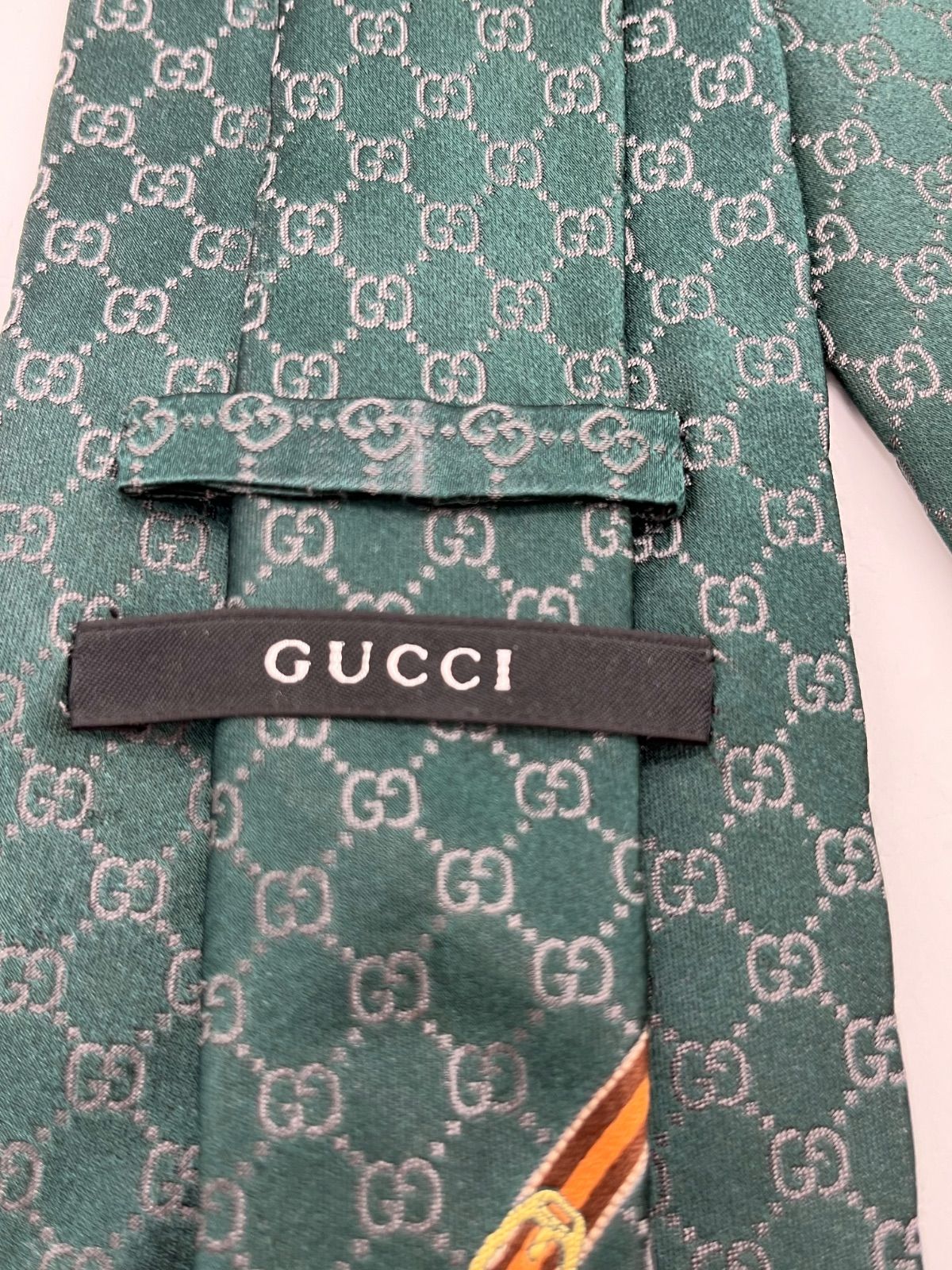 GUCCI ネクタイ グリーン GG柄 ベルト柄 雑色店 - メルカリ