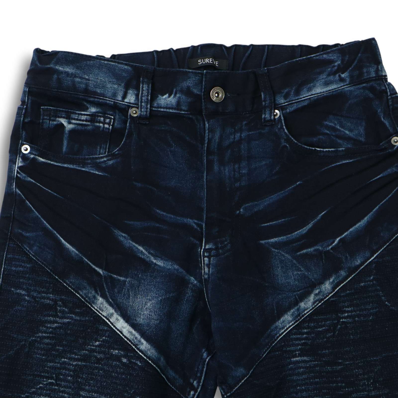 SUREVE シュレーヴ USED加工☆ ストレッチ スキニー デニム バイカー