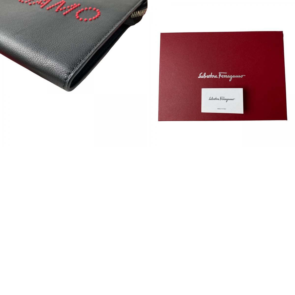 フェラガモ FERRAGAMO レディース クラッチバッグ ロゴスタッズ 24-A121 DECORATOM_COM_BR