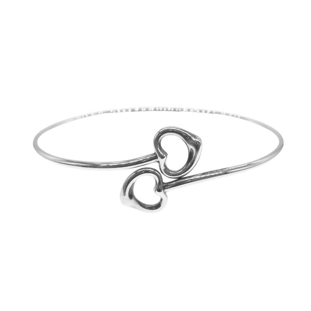 送料無料】 TIFFANY & Co. ダブルオープンハート バングル