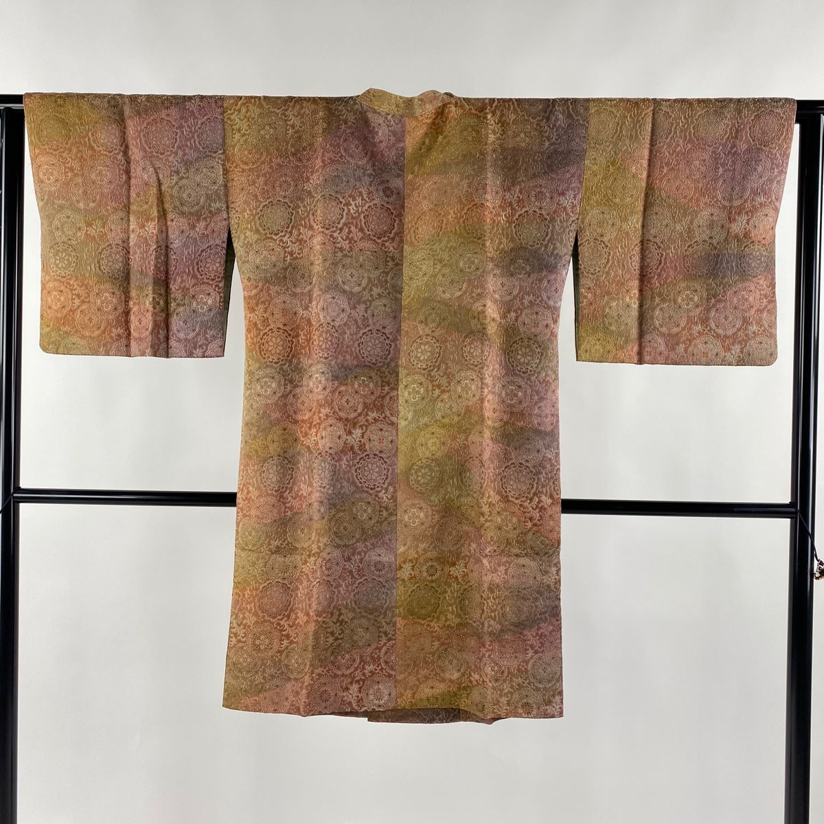 道行 身丈100cm 裄丈64cm M 和装コート 千代田衿 華文 草花 ぼかし  