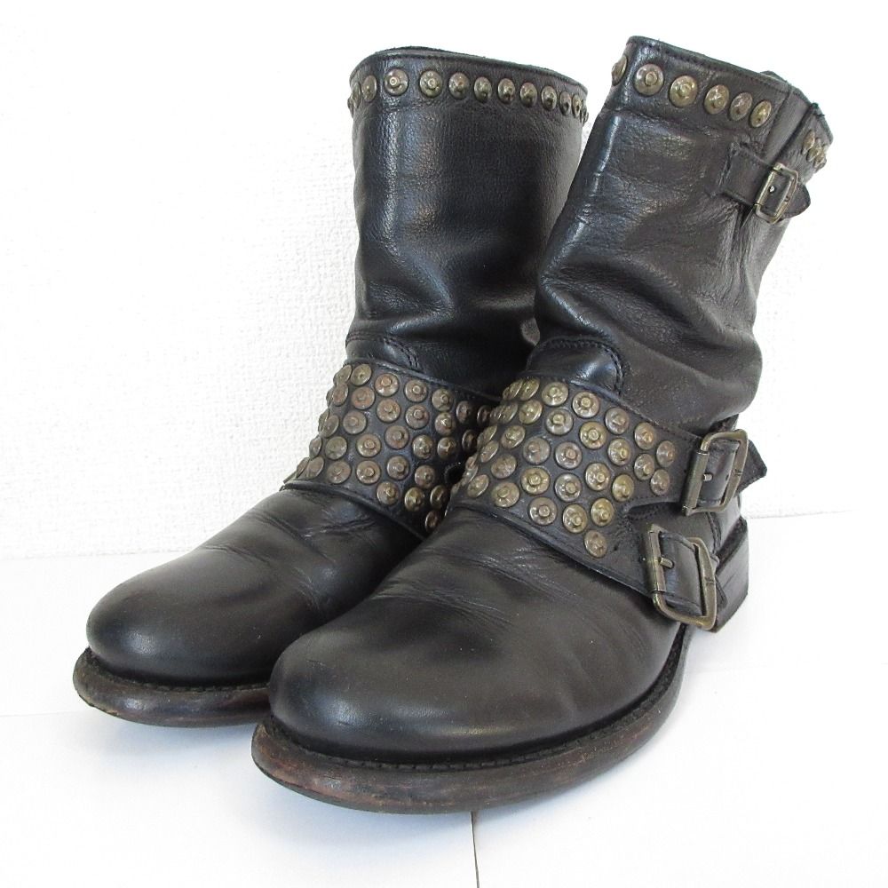 J1【used】 FRYE フライ エンジニアブーツ FRYE フライ レザー スタッズ エンジニアブーツ ショートブーツ