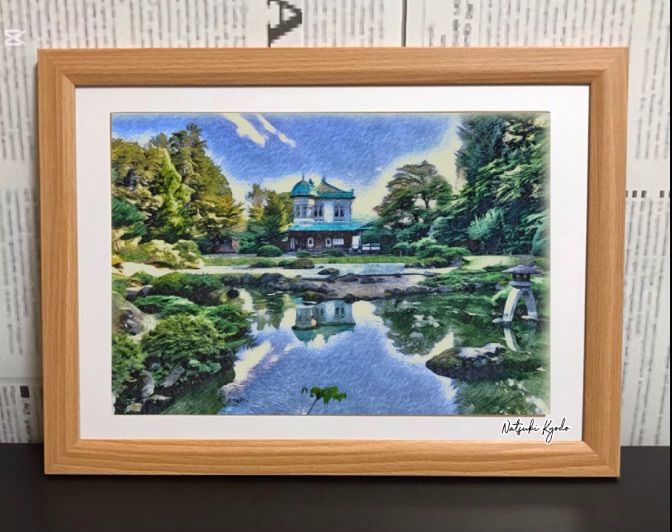 ジブリアート② 借りぐらしのアリエッティより「盛美園」32.7㎝×24.0㎝ ジブリアート②借りぐらしのアリエッティより「盛美園」額装品 額縁