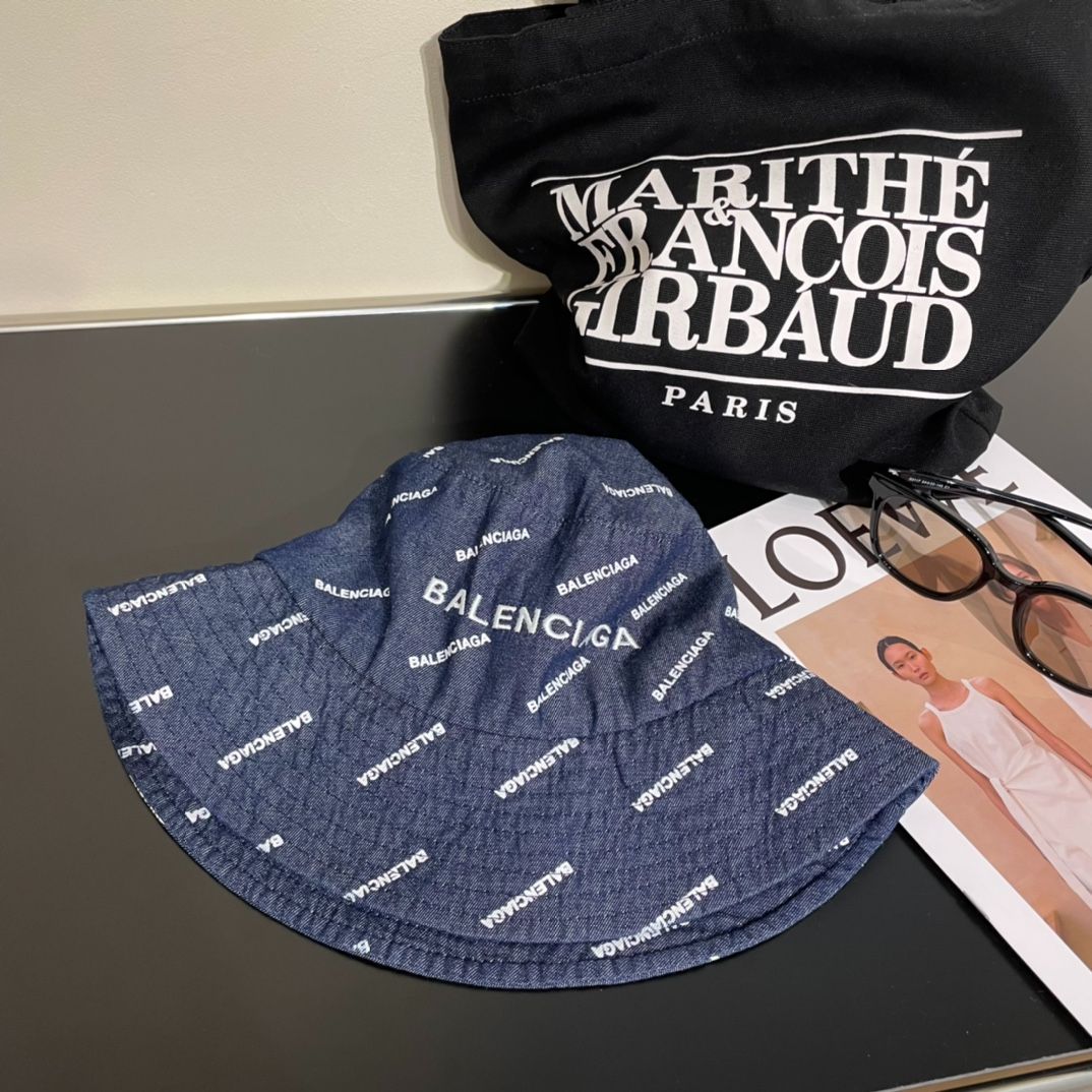BALENCIAGA バレンシアガ ハット デニムブルー