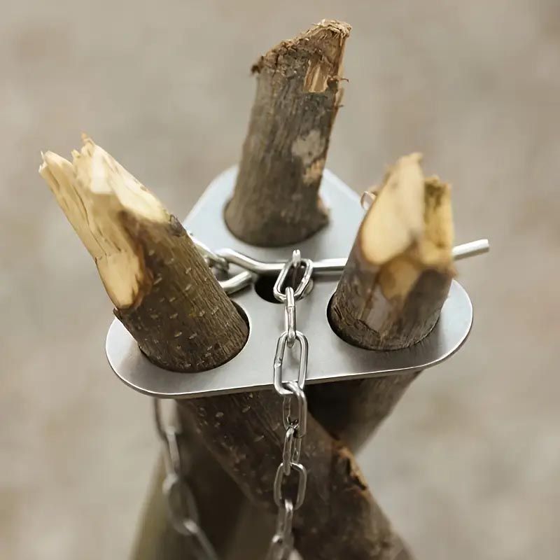 ★キャンプ用三脚ボード 調節可能なチェーン付き 鍋を火にかけ ☆キャンプ用三脚ボード 調節可能なチェーン付き 鍋を火にかけ