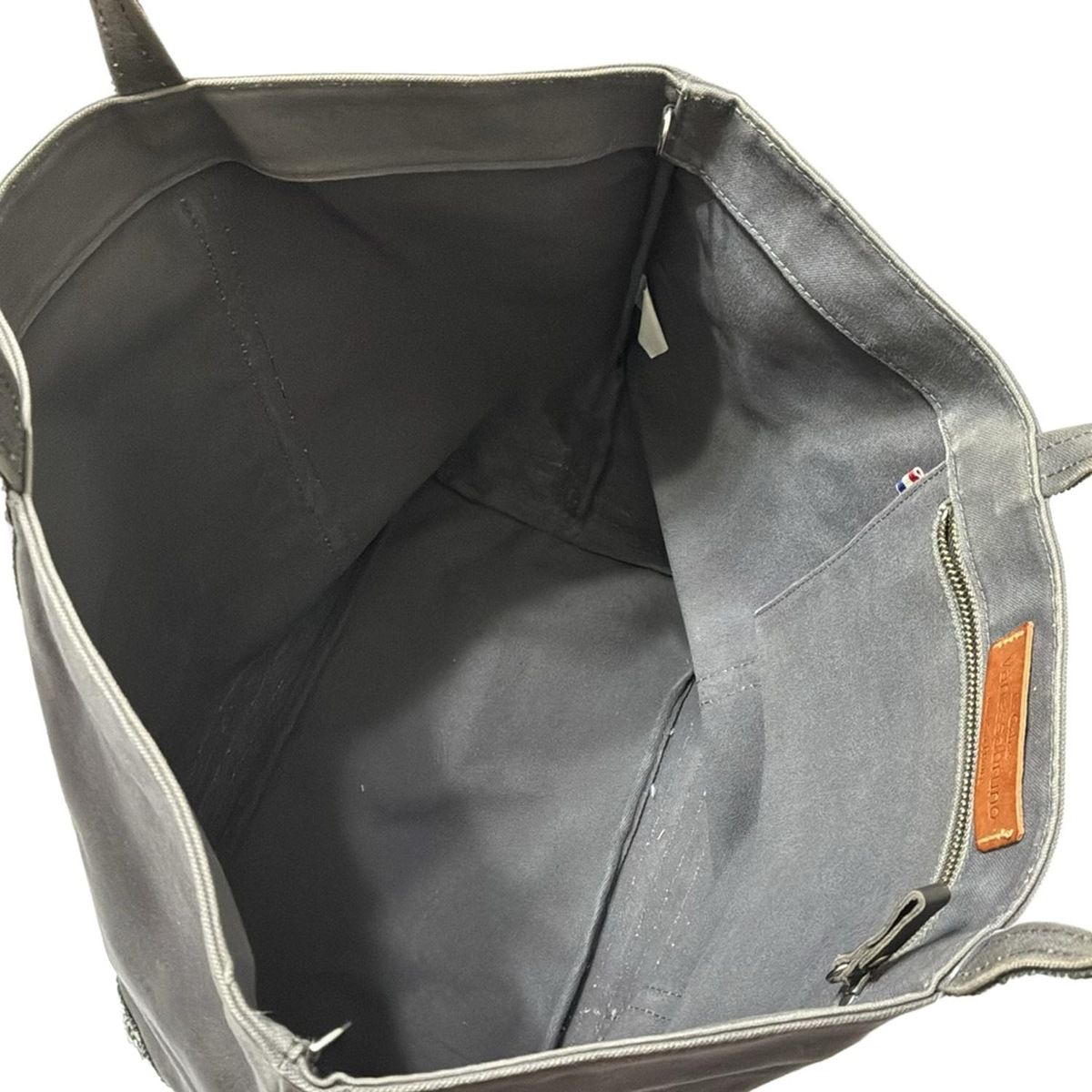 vanessabruno LE CABAS ダークグレー トートバッグ Smooth Leather L Zipped Cabas Tote Shoulder carry, zip