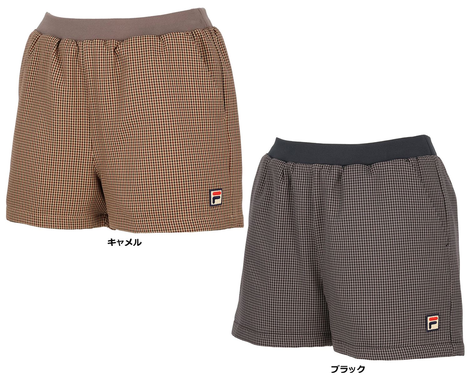 フィラ FILA テニス ショートパンツ キュロットパンツ レディース ウェア テニスウェア バックホールメッシュ ガンクラブチェック 部活 練習 トレーニング トレーニングウェア VL2971 08 ブラック