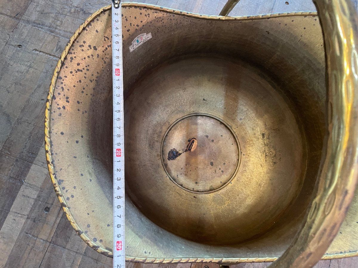 アンティーク/真鍮/コールバケツ/コッパーバスケット