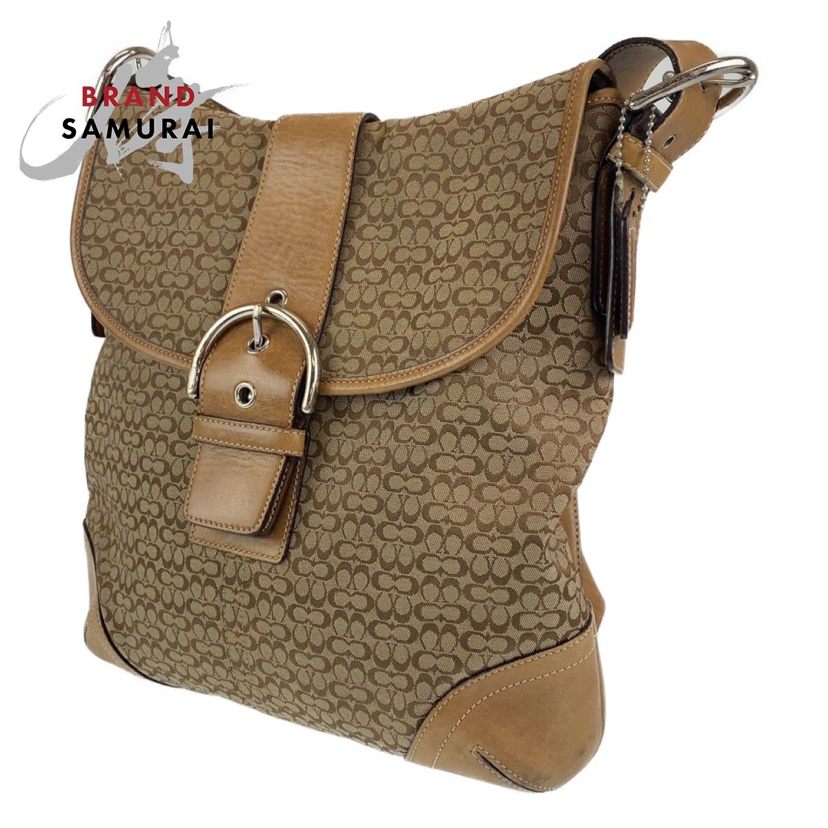 COACH コーチ シグネチャー ベージュ ブラウン キャンバス ショルダー