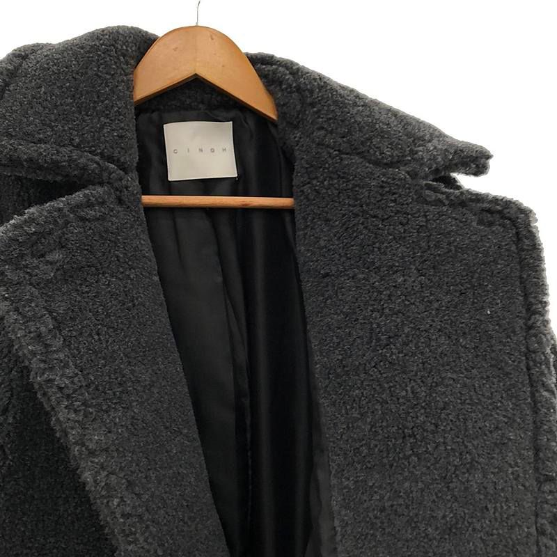 CINOH / チノ | CI BOA COCOON COAT ボアコート | 38 | グレー