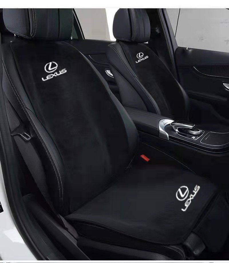 レクサス LEXUS 刺繍ロゴ入り 座布団 スエード素材 シートカバーセット ションシートカバー 座席の背もたれ 5点セット全席フルセット
