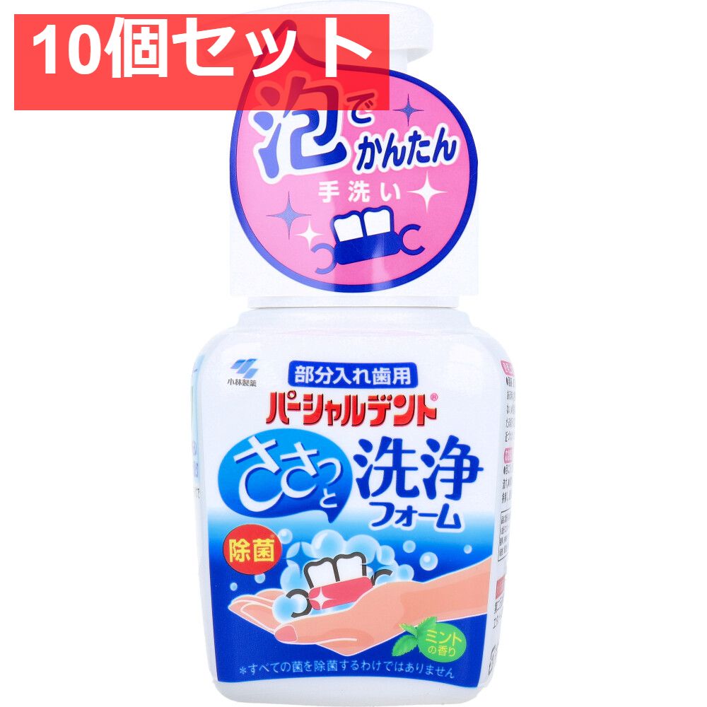 パーシャルデント洗浄フォーム 部分入れ歯用 ミントの香り 250mL 10個セット