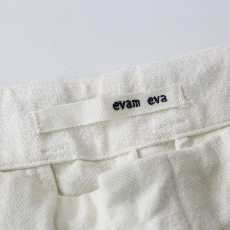 エヴァムエヴァ evam eva コットンシルクタックパンツ 1/オフ