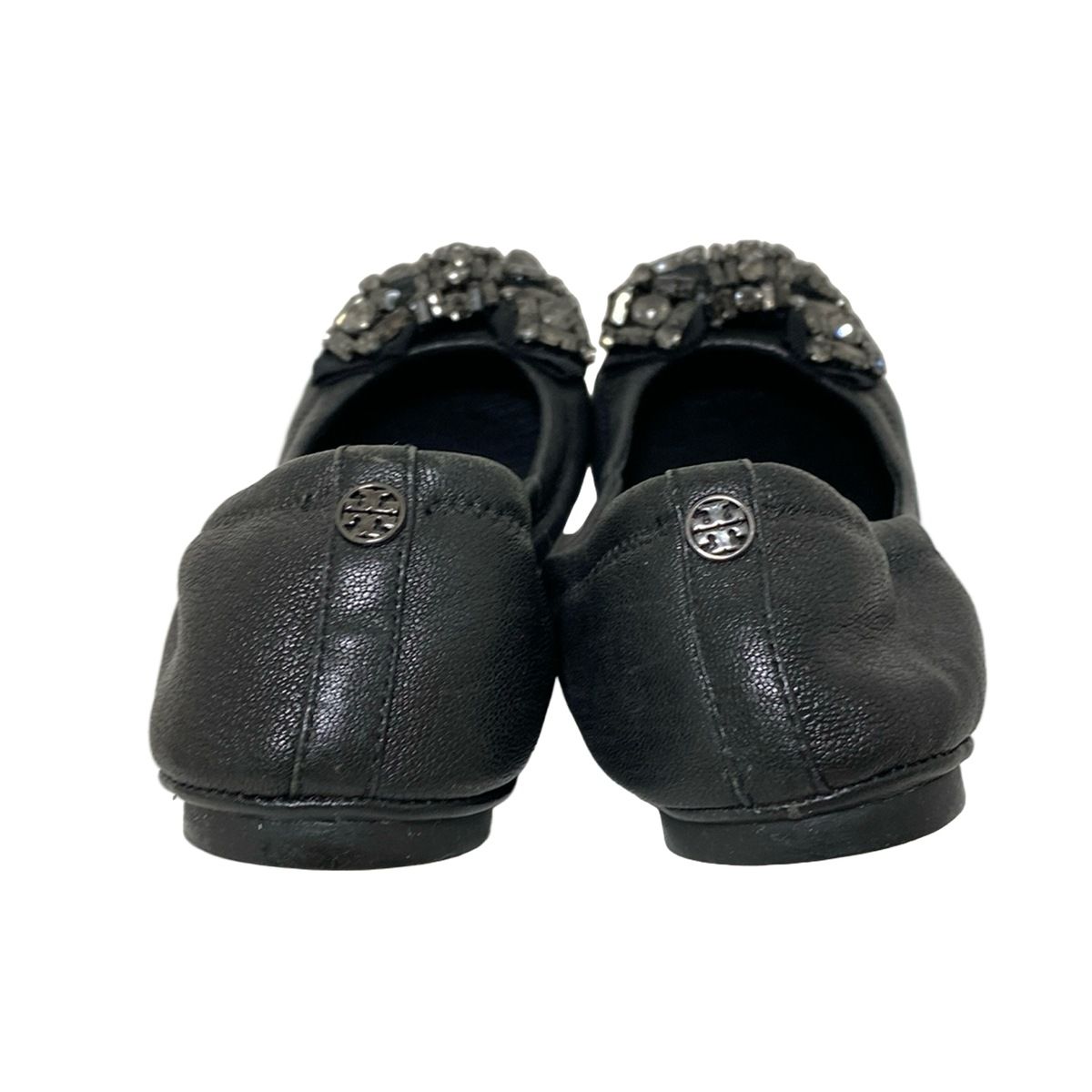 TORY BURCH(トリーバーチ) フラットシューズ 5.5m レディース - 黒  