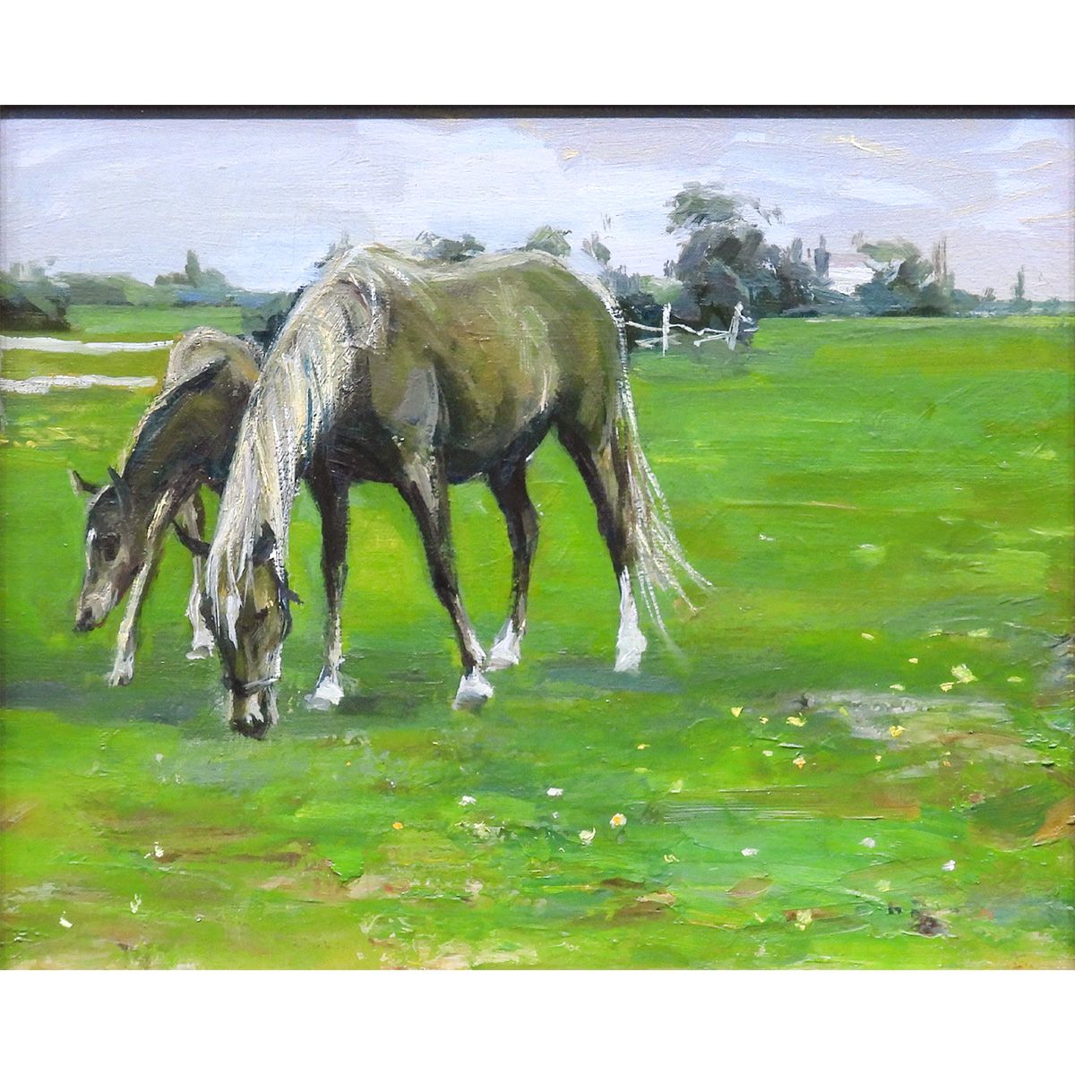 最終値下げ 中畑艸人 馬 さつき 油彩3号 動物画 梅田画廊 原画 油絵 絵画 最終値下げ 中畑艸人 馬 さつき 油彩3号 動物画 梅田画廊取扱い