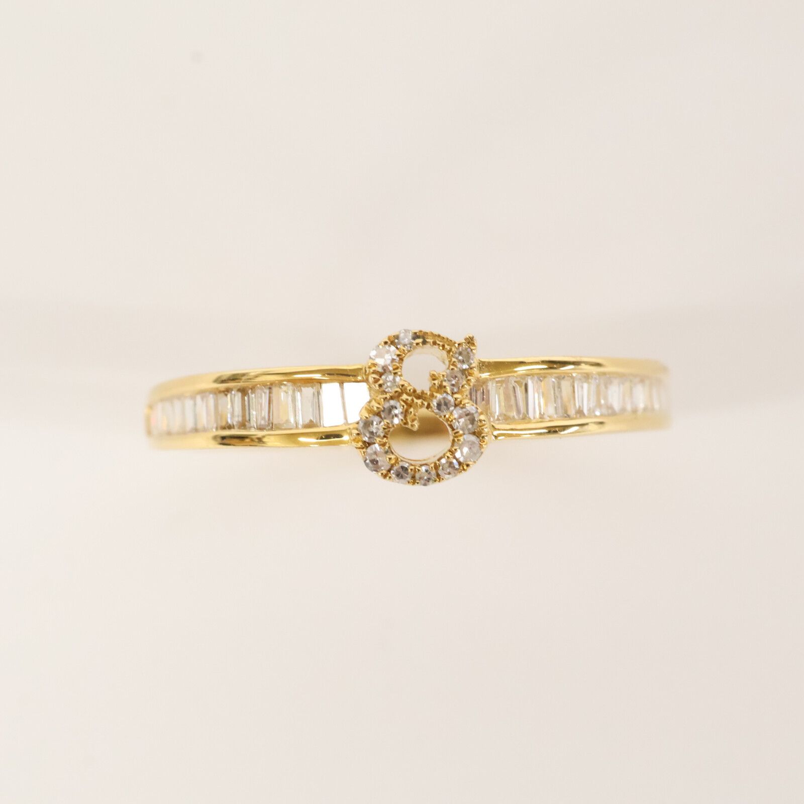 笠原真寿美 K18WG ダイヤモンド　イニシャルリング マスミカサハラ 笠原真寿美 K18WG ダイヤモンドイニシャルリング マスミカサハラ