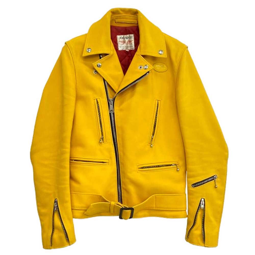 新品タグ付き　UNDERCOVER レザー ダブルライダースジャケット　イエロー undercover アンダーカバーレザーダブルライダースイエロー