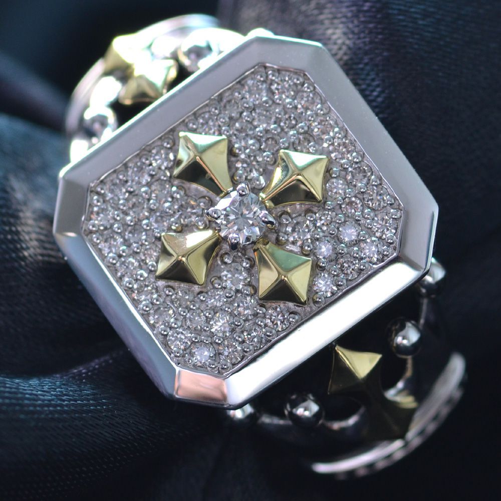 プラチナ リング ダイヤモンド クロス メンズ 指輪 pt900 ピンキーリング リング 幅広 透かし 十字架 ダイヤ 一粒 大粒 男性 送料無料 人気 セール SALE プラチナ リング メンズ 指輪 Pt900 ダイヤモンド クロス 十字架