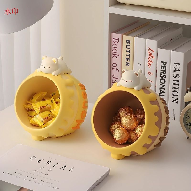インテリアトレイ 収納トレイ キートレイ 熊 クマ ベア ハニーポット はちみつ オブジェ 装飾品 オーナメント 鍵 アクセサリー 腕時計 キャンディ 化粧品 かわいい 癒し 玄関 リビングルーム 寝室 子供部屋 書斎 卓上 デスク テーブル 棚 プレゼント