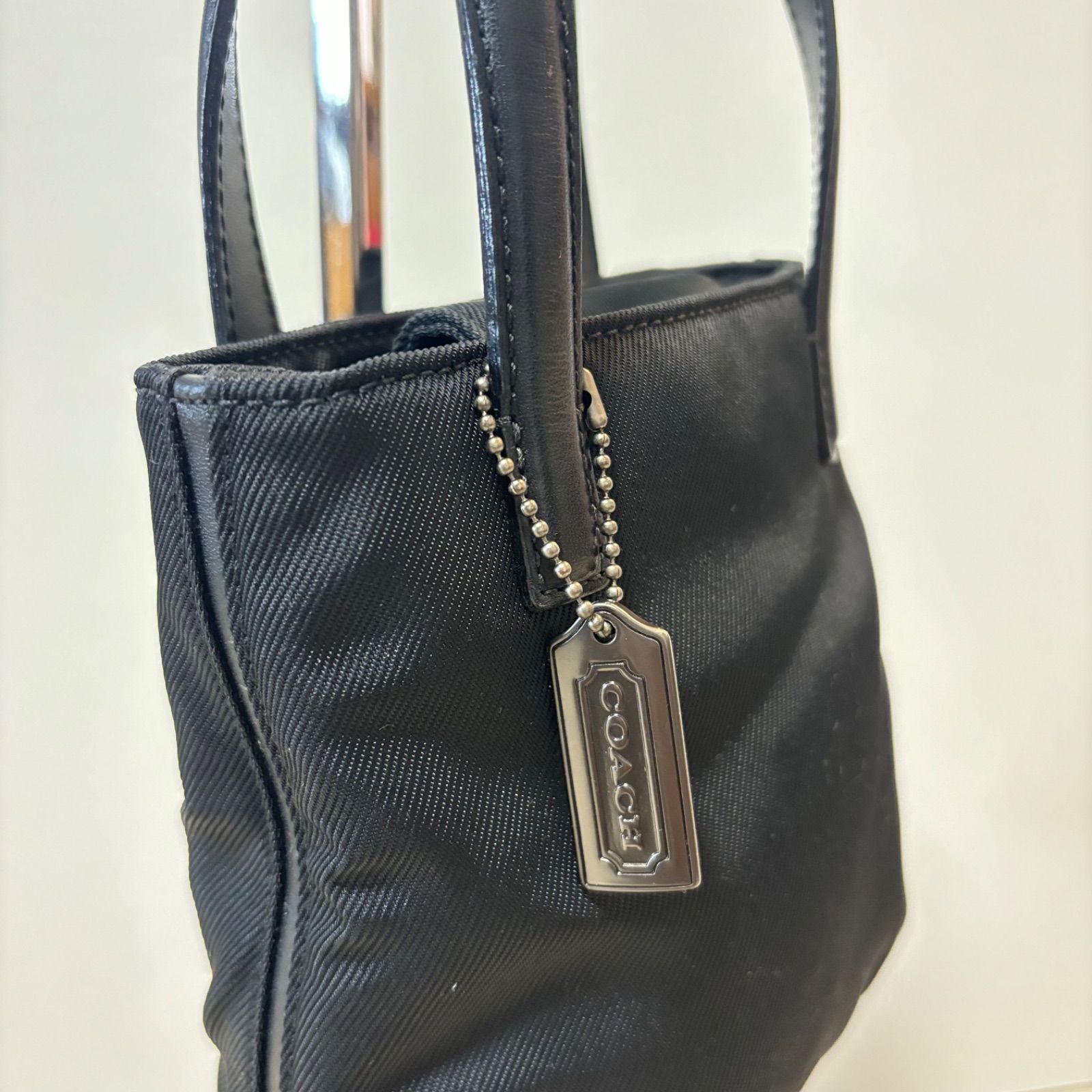COACH コーチ ミニトートバッグ ハンドバッグ ナイロン レザー