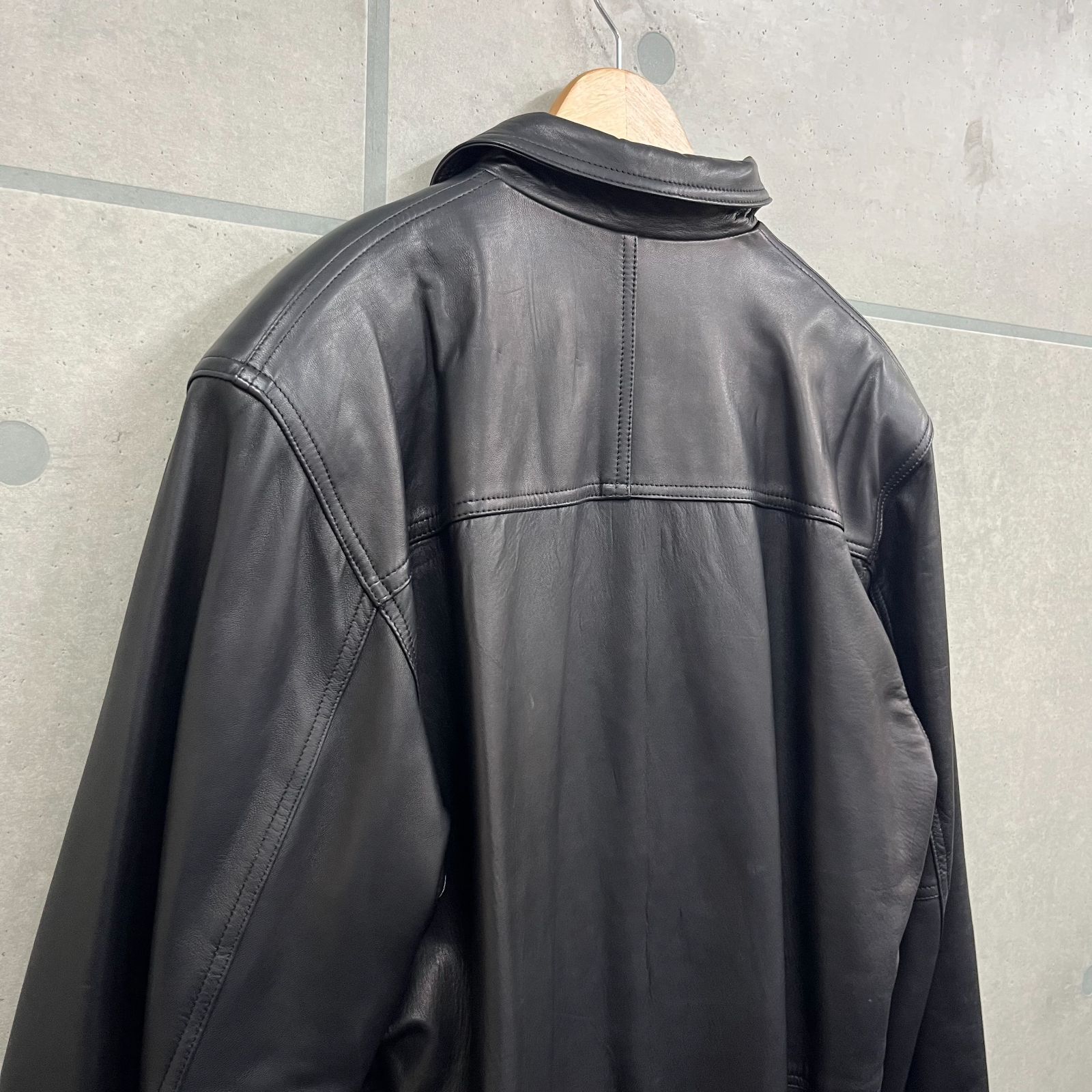 LANCEL ランセル スムースレザー ラムレザージャケット ジップアップ