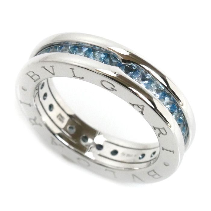 BVLGARI ブルガリ K18WG ホワイトゴールド B-ZERO1 ビーゼロワン XS リング 指輪 ブルートパーズ 12号 52 8.2g レディース