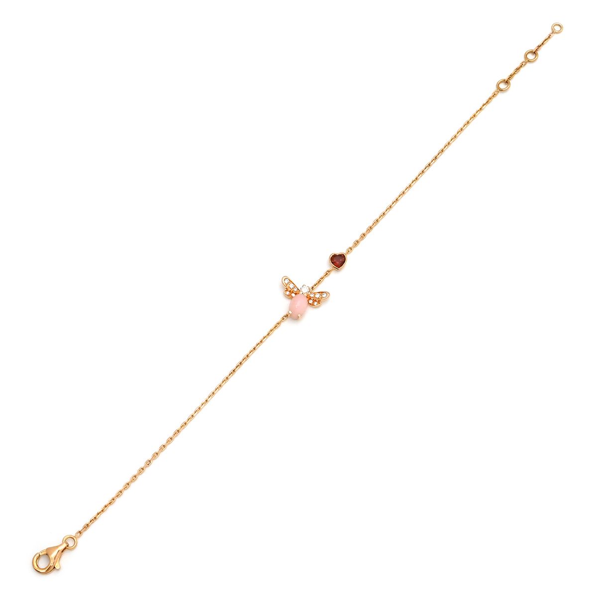 ショーメ CHAUMET ブレスレット アトラップ モア ビー K18PG ガーネット ピンクオパール ダイヤモンド ピンクゴールド ハチモチーフ 081714-000 ケース