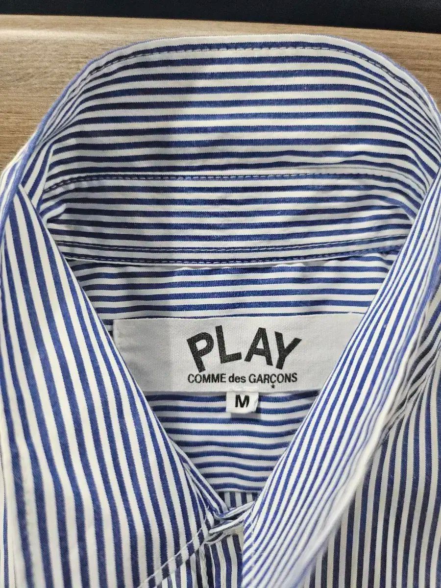 COMME des GARCONS コム デ ギャルソン ハートワッフェン ストライプ シャツ M CAMPINGPARCCENTRAL_COM