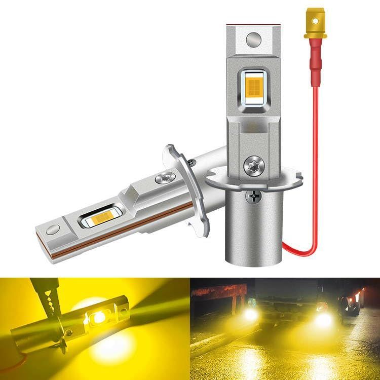 【新着商品】フォグランプ 12V LED 24V 兼用 H3 普通車 ～トラック (10V~60V) 最新改良型 フォグ ライト スーパーブライト バルブ (ゴールドイエロー)