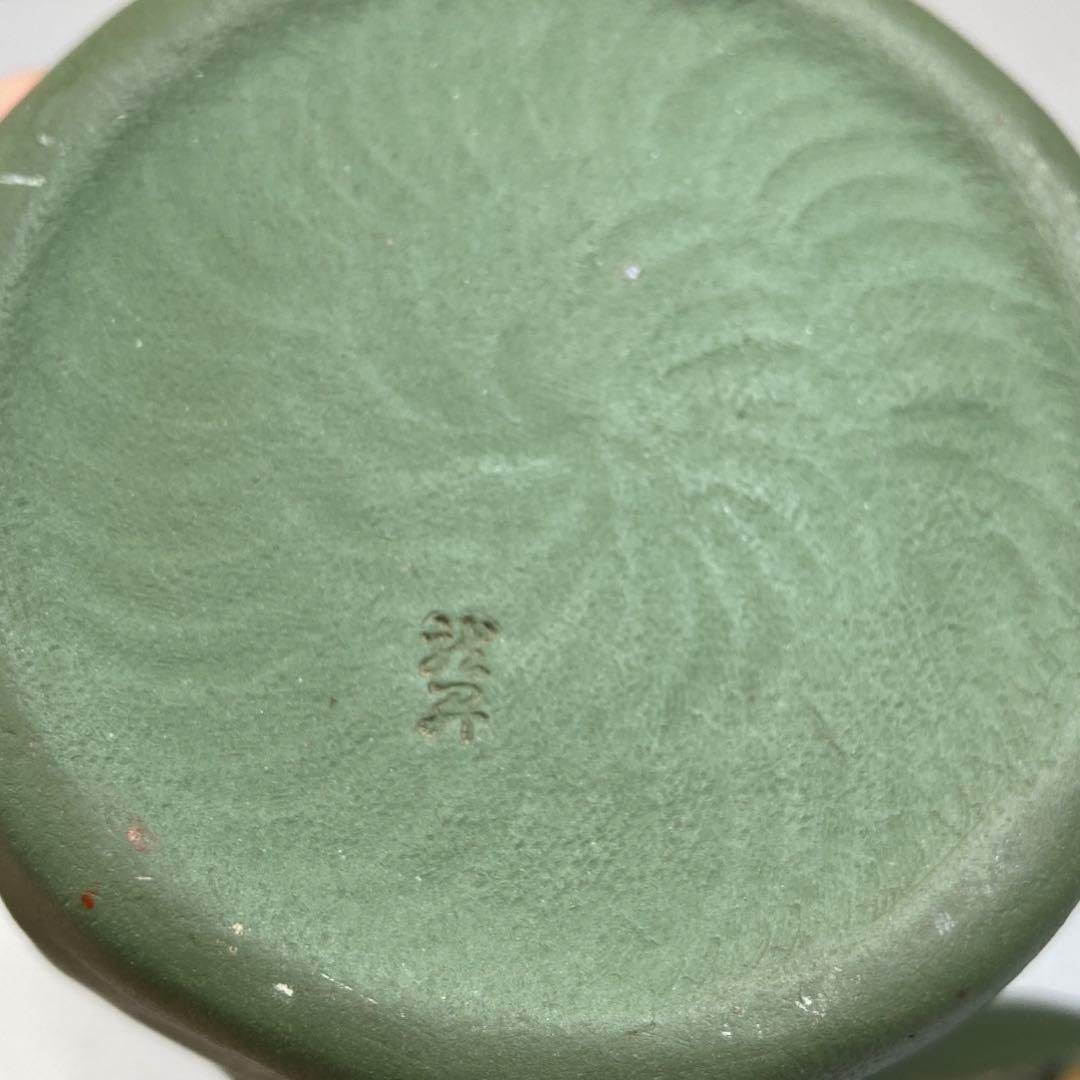 萬古焼　名工　立花造茶瓶　共箱　持ち手込みの高さ14㎝　東Y5-0619② 萬古焼 名工 立花造茶瓶 共箱 持ち手込みの高さ14㎝ 東Y5-0619②