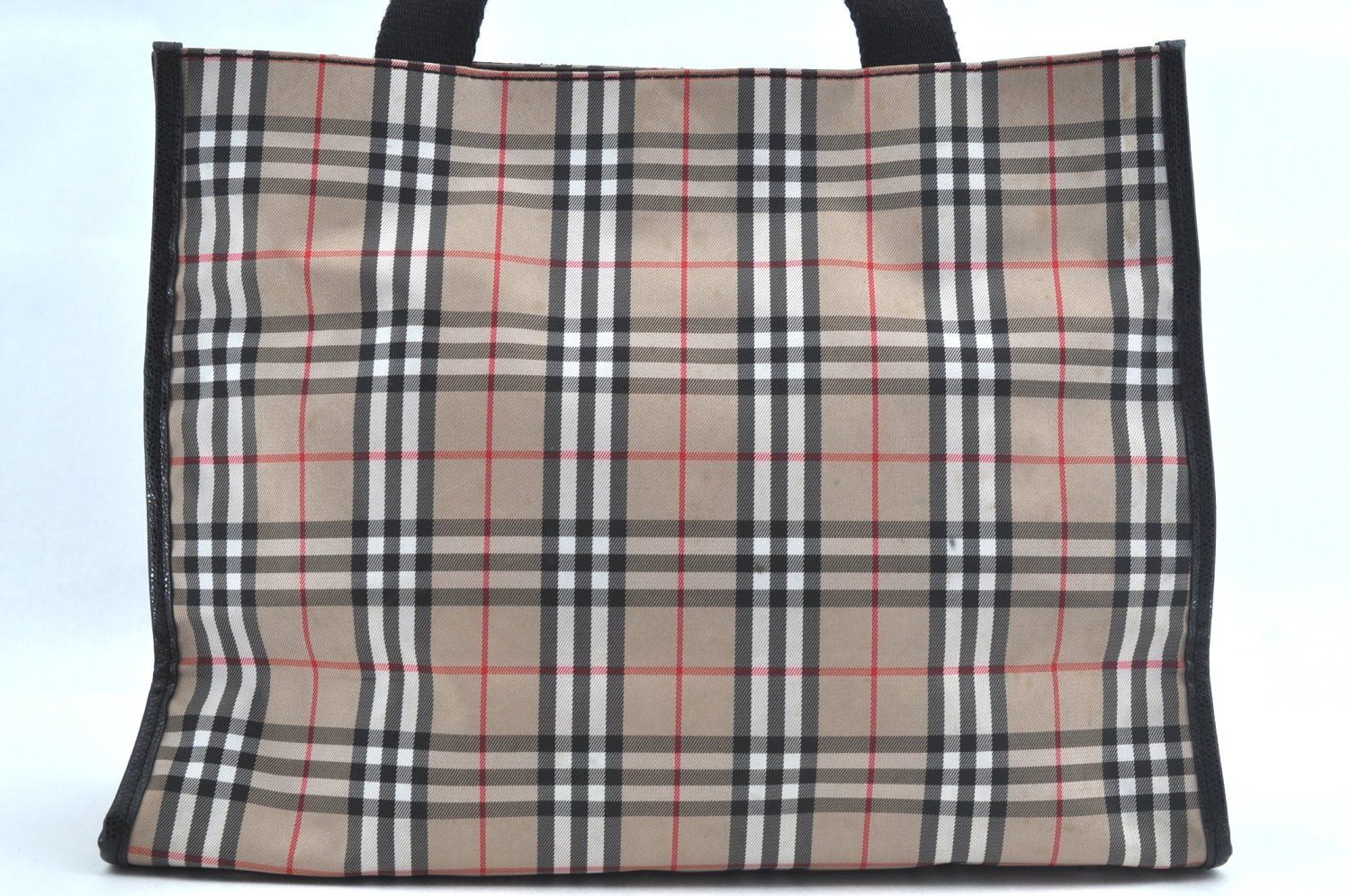 バーバリー トートバッグ ノバチェック PVC ハンドバッグ エナメル