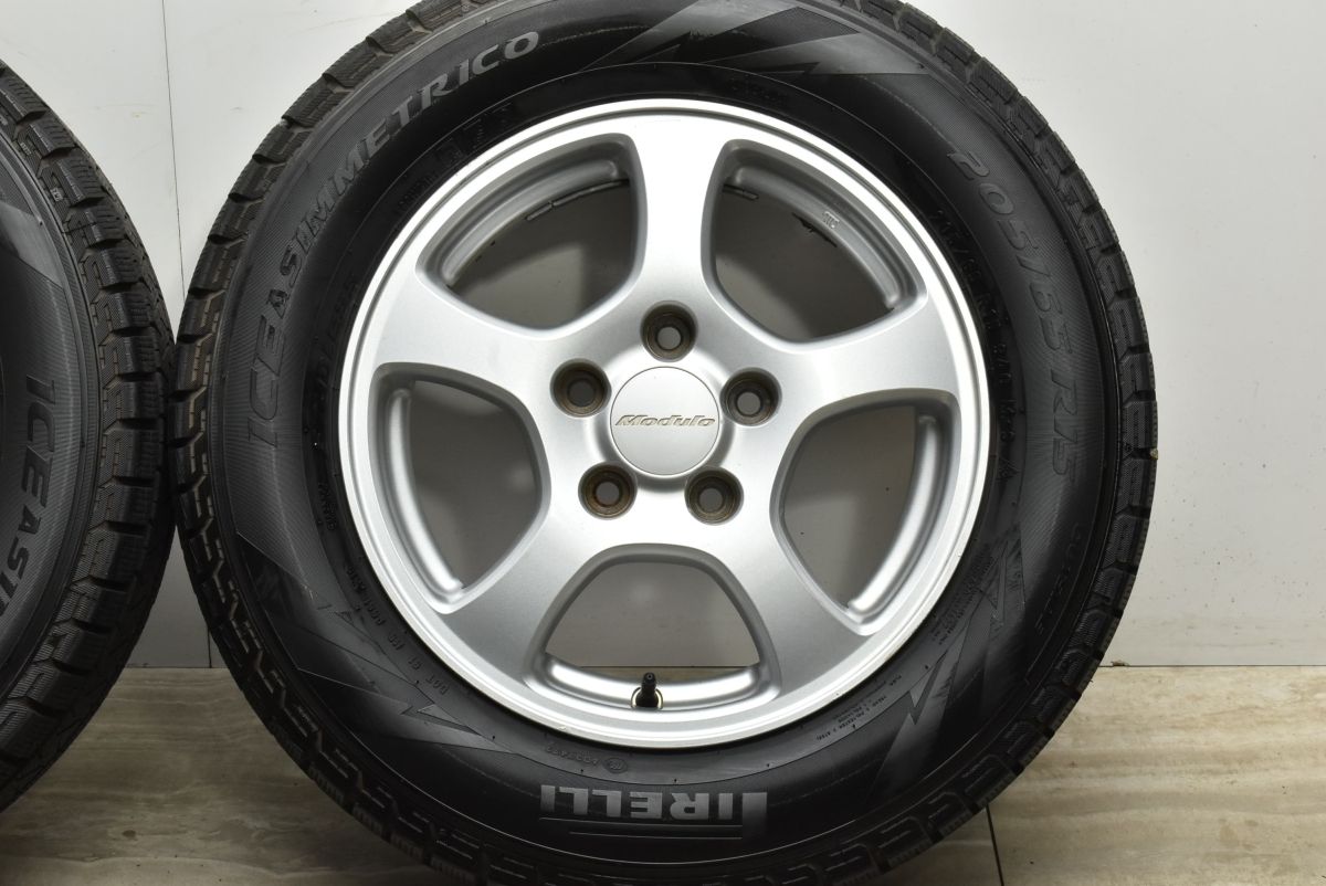 【良好品】ホンダ 純正オプション モデューロ 15in 6J +50 PCD114.3 ピレリ アイスアシンメトリコ 205/65R15 ステップワゴン オデッセイ