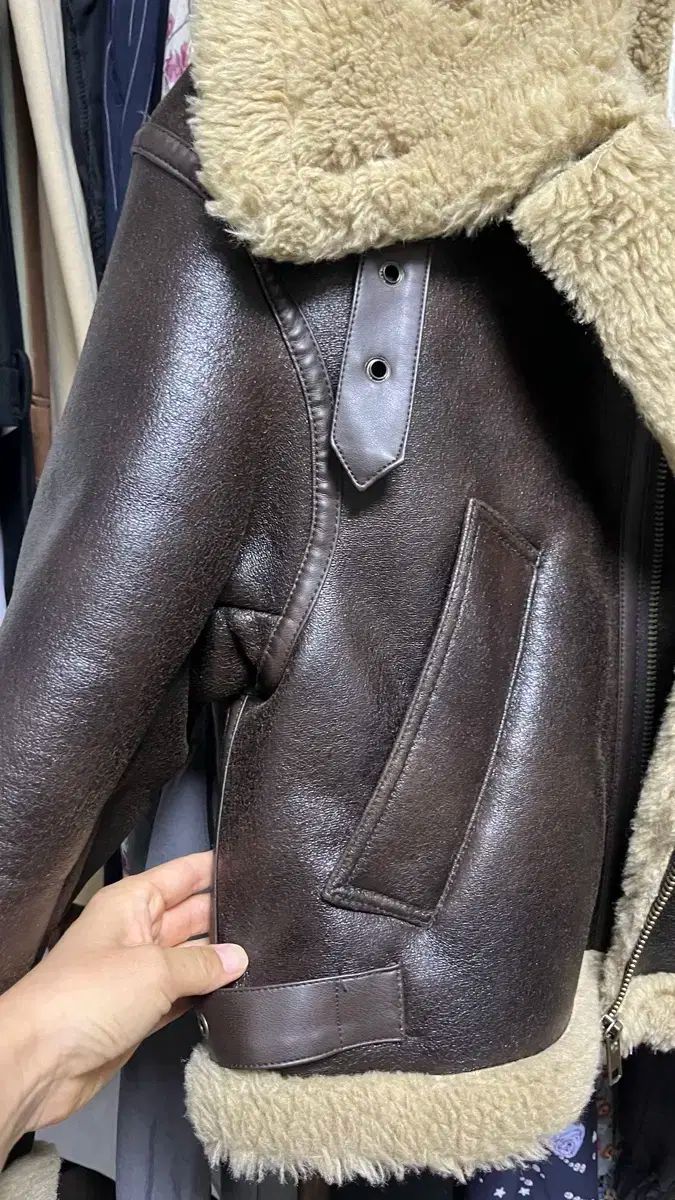 ZARA ムートン ジャケット チョコ 茶色 XS GULLKHAN_COM