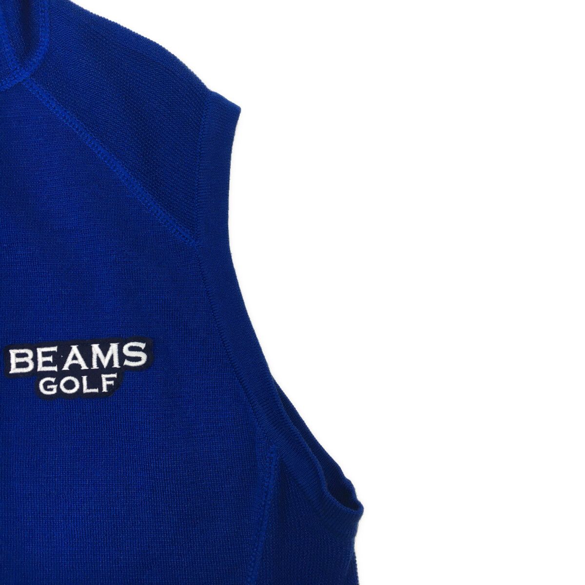 BEAMS - coco 中古 ビームスゴルフ BEAMSGOLF メンズ ベスト M ブルー 青 ダブルジップ ニット素材 中古 メンズ ビームスゴルフ BEAMSGOLF ベスト M ブルー 青