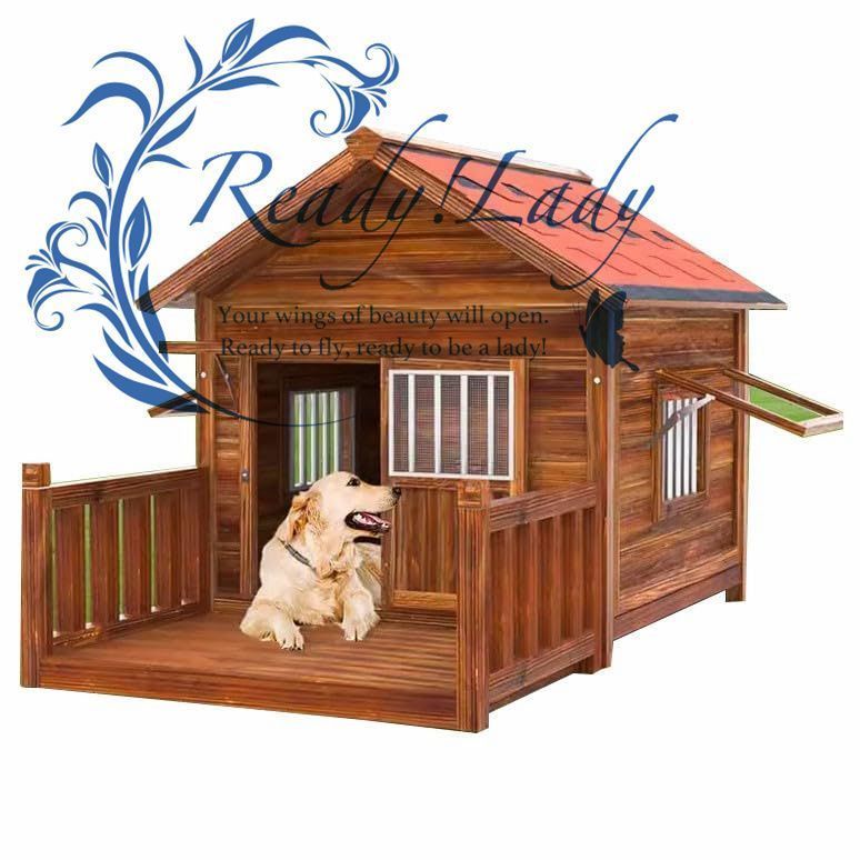 犬小屋、大型犬のための屋外犬小屋換気暖かい防風防雨炭化腐敗