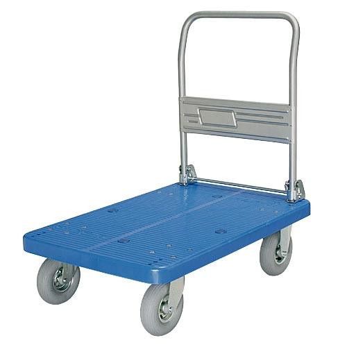 4営業日で発送 COMOLIFE コモライフ プラスチックテーブル台車 ハンドル折りたたみ式 空気入りグレータイヤ付 最大積載量200kg PLA250-DX-HP 1500706