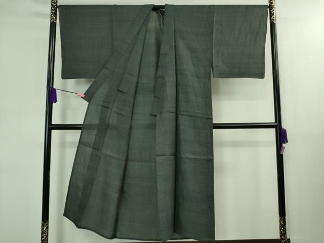 平和屋本店 上 夏物 男性 石川県指定無形文化財 能登上布 本麻手織上布 120亀甲 総詰め 藍墨茶色地 DZAB0312kh5