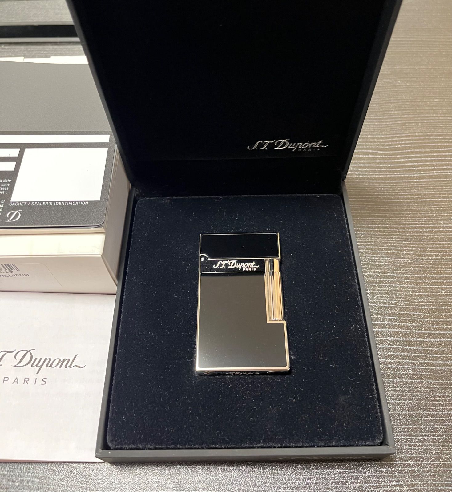 S.T.Dupont デュポン ガスライター LINE2 ライン2 パラディウム 純正黒 
