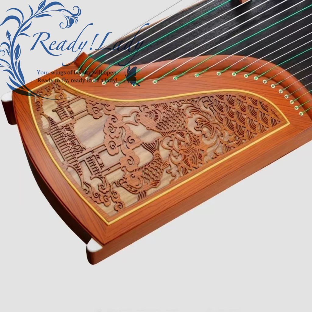 人気低価古筝 演奏 高品質の桐木 器 筝ナイロンスチール弦 21弦 付属品付き KAZ04 筝、琴