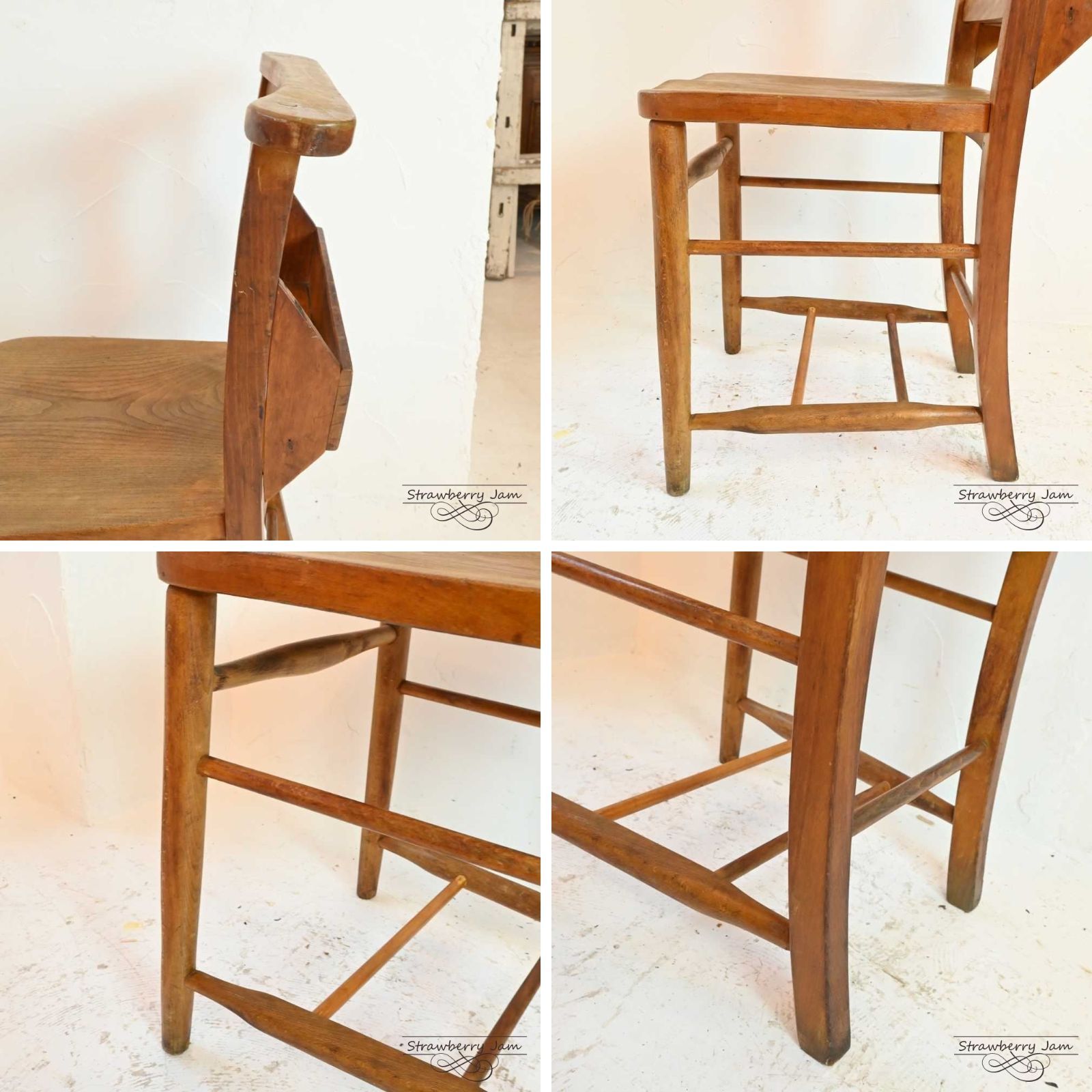 IFU-377 英国アンティーク チャーチチェア クロスバック チャペル