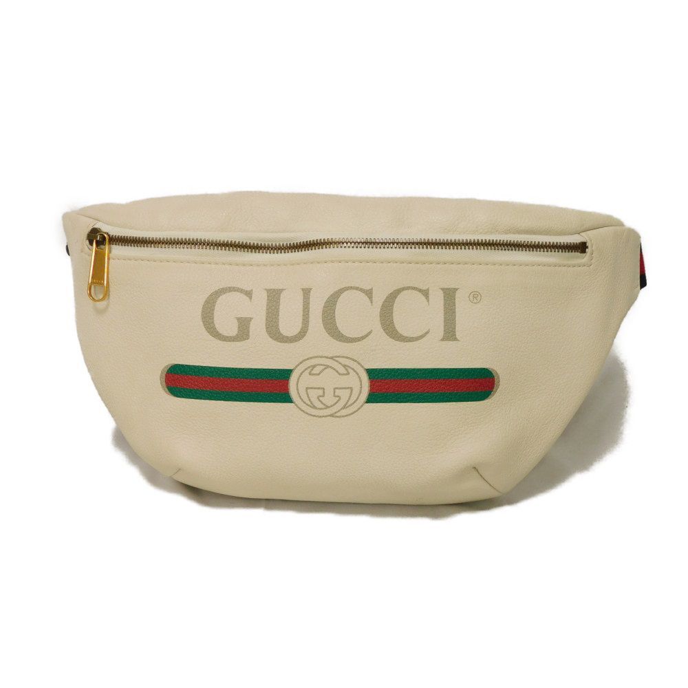 GUCCI グッチ ミディアム ベルトバッグ シェリー ウェブ ストライプ グリーン レッド ブルー ヴィンテージ ロゴ プリント アイボリー ボディバッグ 530412 0GCCT 8822