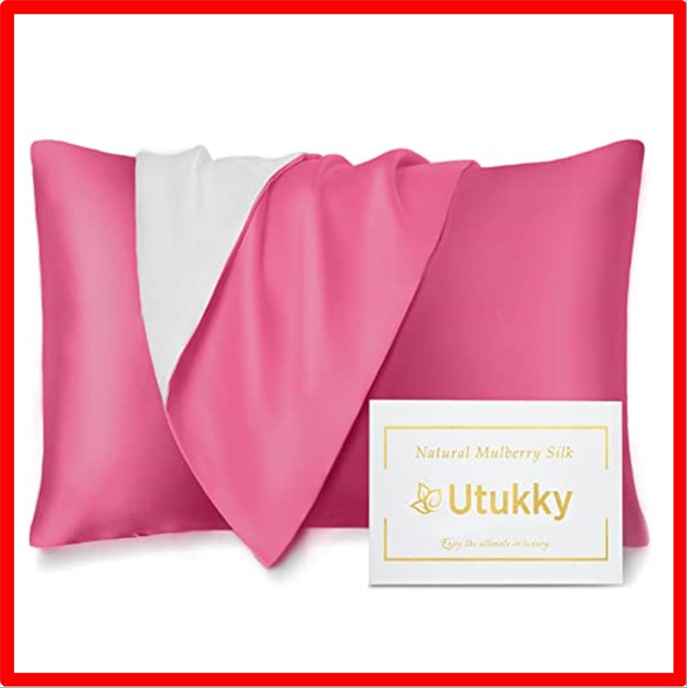 【匿名配送】バービーピンク_A-35×50cm Utukky シルク枕カバー【TVで紹介】まくらカバー 片面シルク枕カバー 35×50cm 封筒式枕カバー シル