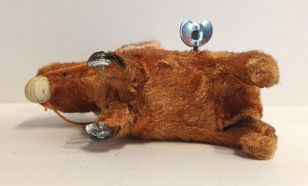 富士プレス/フランコニア ゼンマイブリキ BUNNY JOCKEY 毛白/馬茶