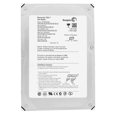 Disque Dur Seagate 200Gb ST3200822AS 8Mb Cachette 7200Rpm SATA 3，5 