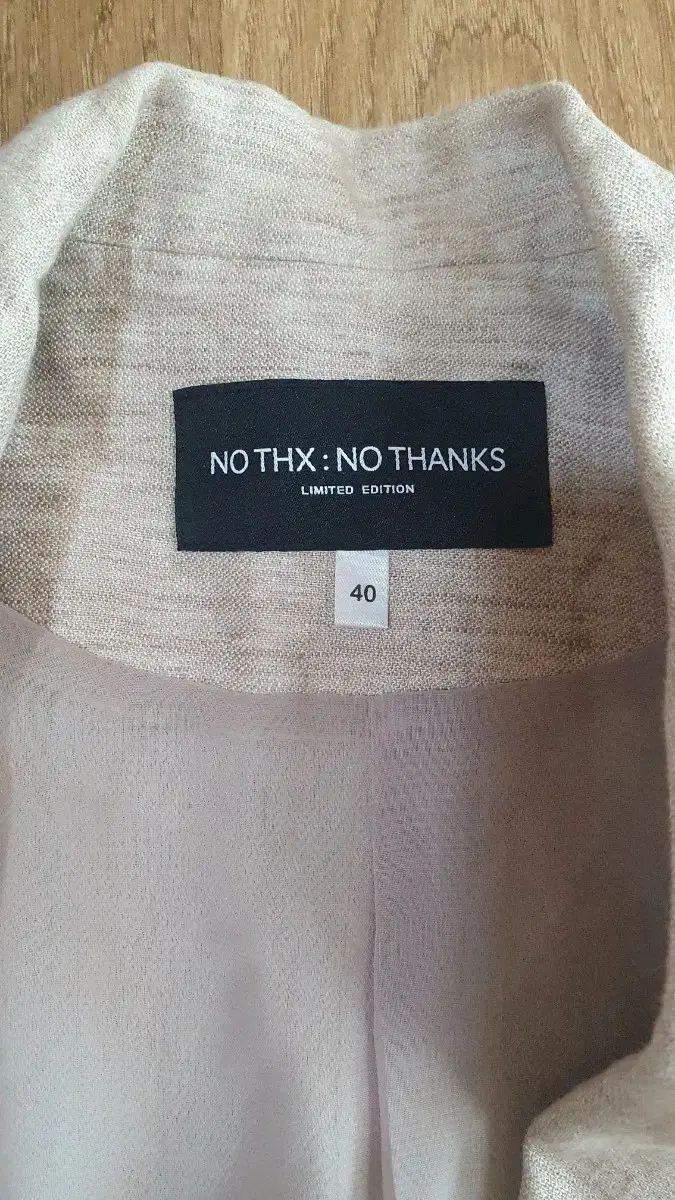 【国内正規品】 NO THX デザイナー リネン 100 ジャケット フリー