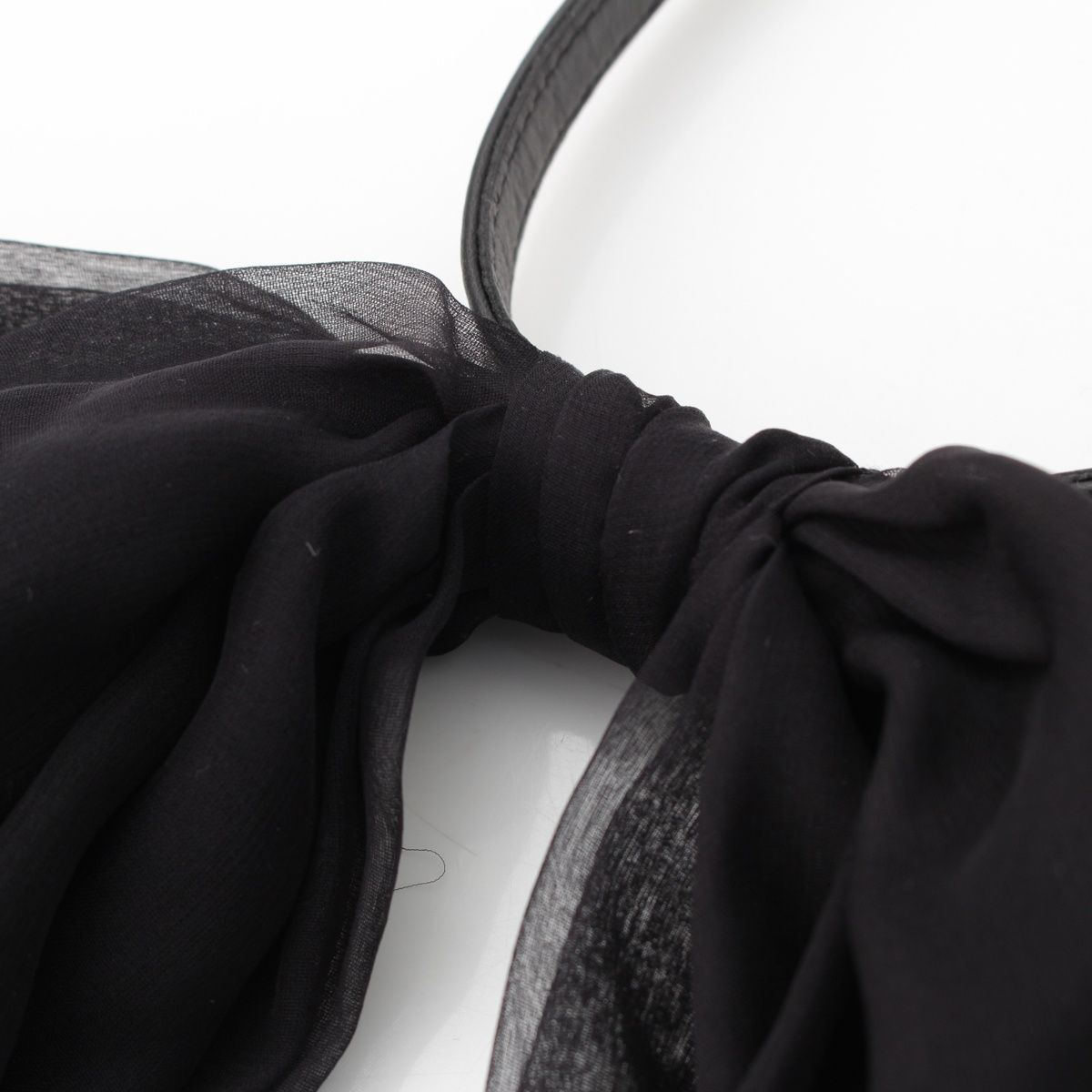 サンローラン シルク リボン チョーカー アクセサリー ブラック【中古