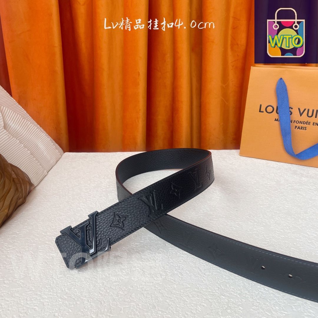 LOUIS VUITTON ベルト ベルト・LV イニシャル 40MM リバーシブル ダミエ・グラフィット